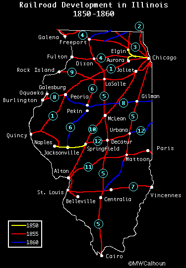 Illinois Railroad Map 2020 Illinois Railroads, 1850-1860